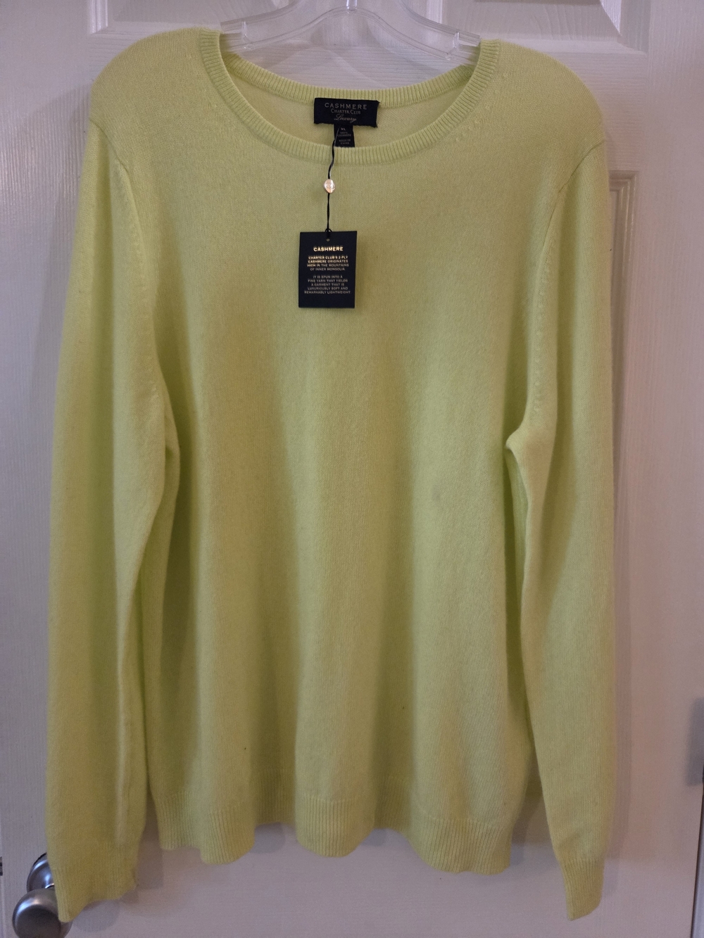 100% Chasmere Charter Club  Sweater in Sunny Yellow